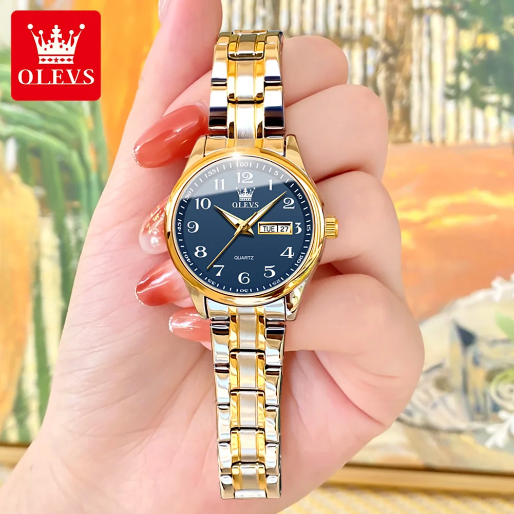OLEVS Luxury Ladies Watches High Quality Waterproof Stainless Steel Women Quartz Watch For Women Reloj Mujer Dress WristWatch