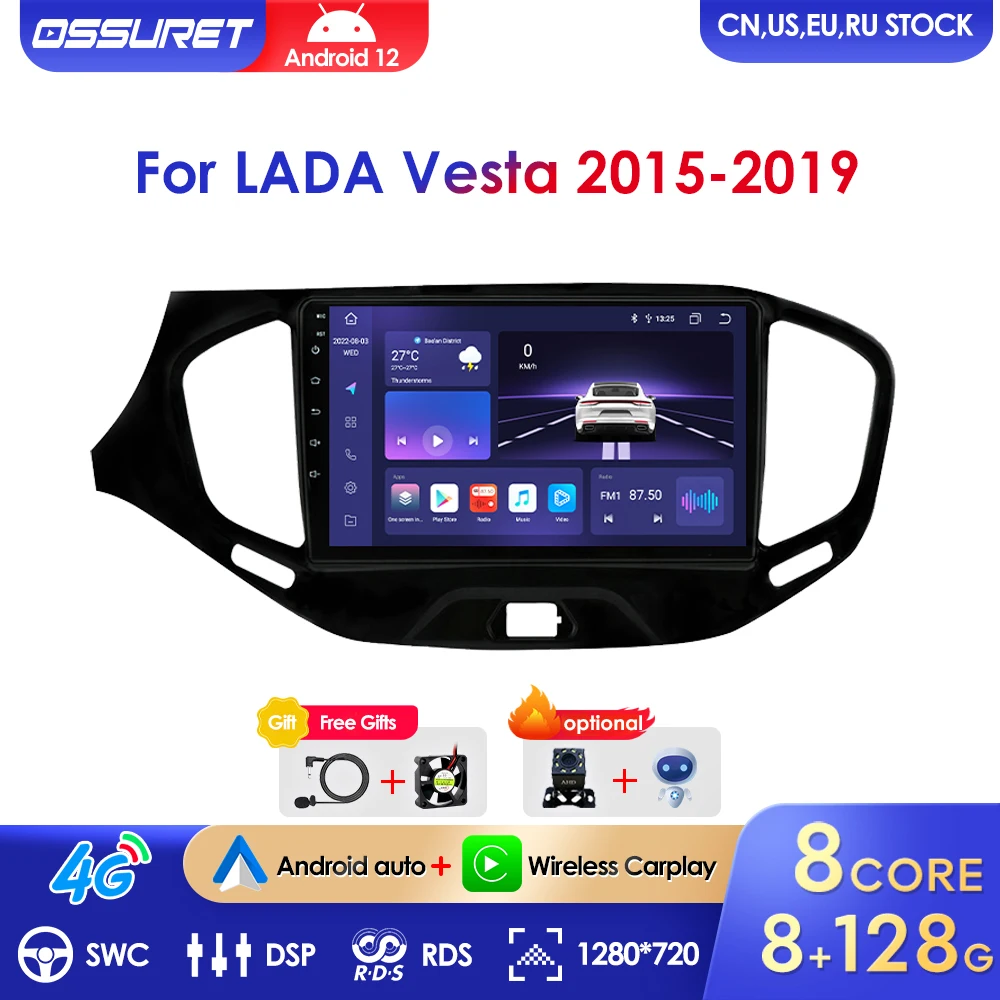 

Головное устройство 9 дюймов Android 12 Ouad Core 4G автомобильное радио стерео Мультимедийный видеоплеер навигация GPS для LADA Vesta 2015-2019 Wifi BT