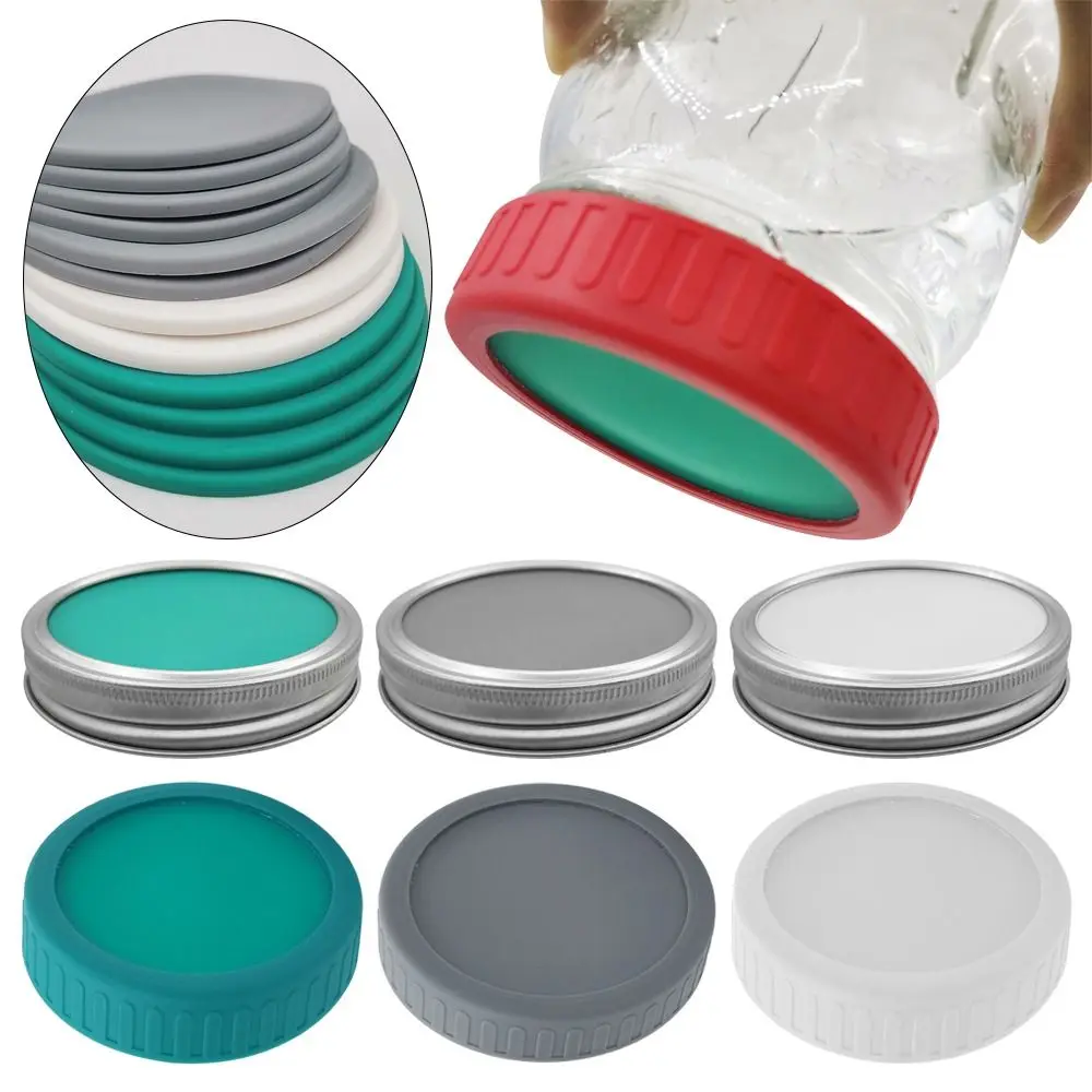 

2pcs Leak-proof Kitchen Tool for Wide Mouth Jar Good Seal 86mm Mason Jar Lid Seal Bottle Cover Spout Lid Steel Ring