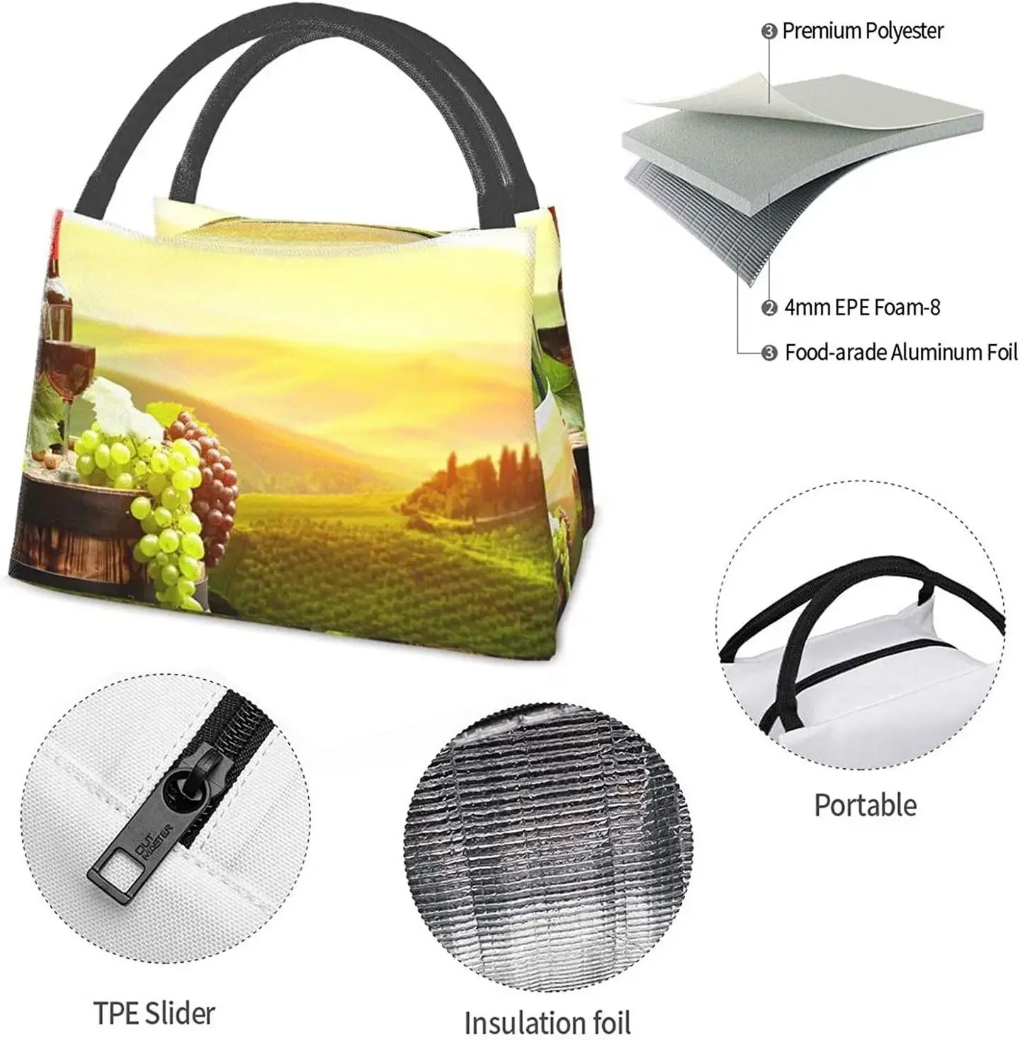 Портативная Изолированная Сумка Для Обеда Водонепроницаемая Красного Вина С