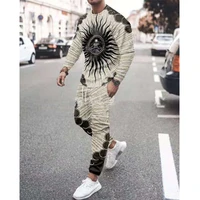 men t shirt set spring and autumn fashion casual plus size long sleeve new 3d animation tracksuit pants o neck sportswear suit