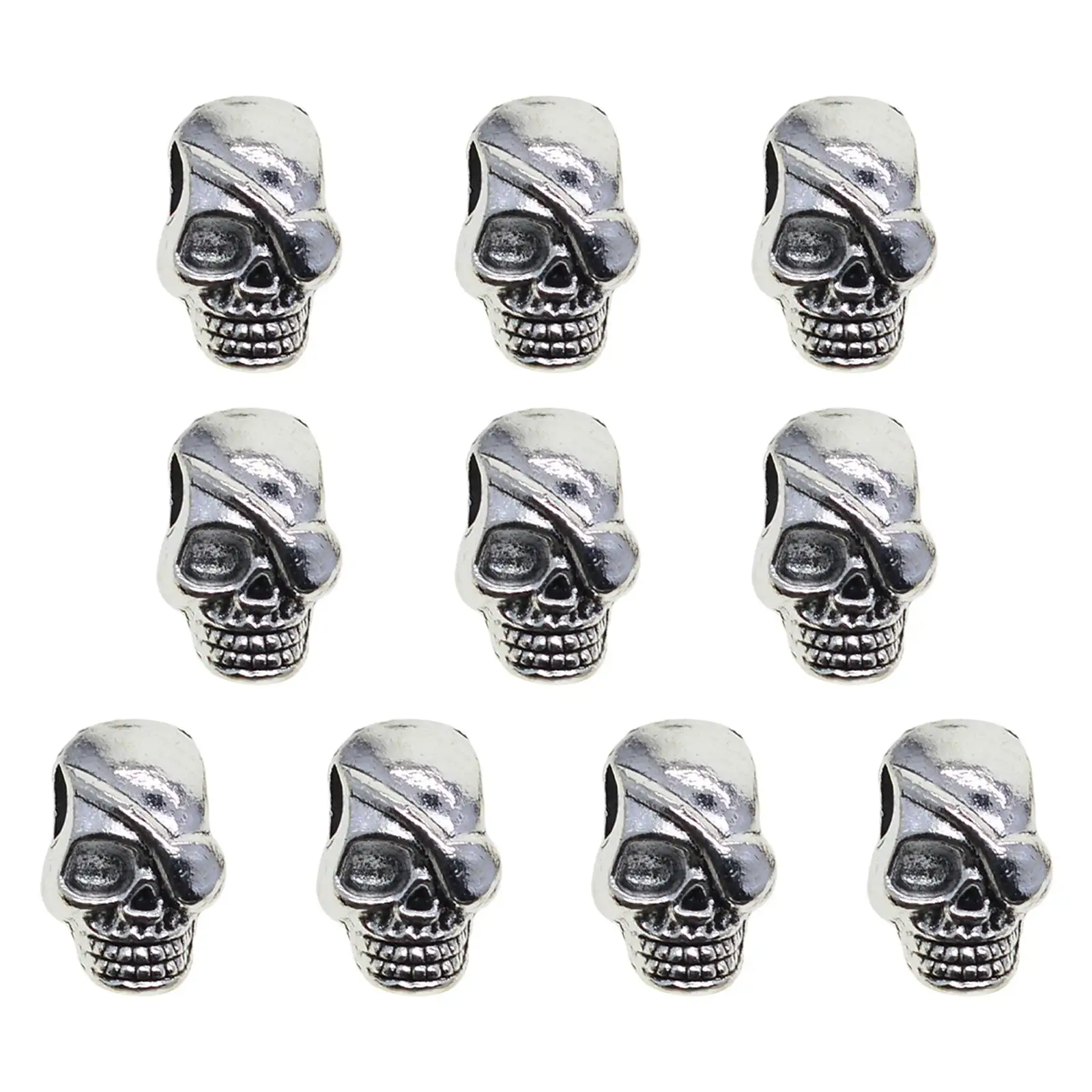 

Skull Beads 2mm Hole Metal for Jewelry Making Halloween Decorations Supplies
