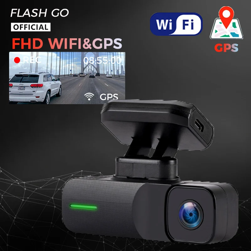 Автомобильный видеорегистратор GPS WIFI 1080P HD WDR с функцией ночного видения 3 в 1 -