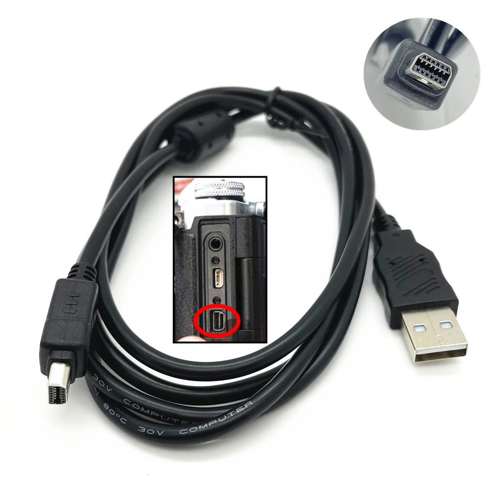 

CB-USB5 CB-USB6 12pin Camera USB Data Cord Cable for Olympus SZ-10 SZ-11 SZ-14 SZ-20 SZ-31MR OM-D E-M5 TG-1 Tough 3000 Camera
