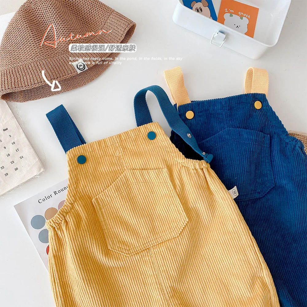 2022 Spring New Children Overalls Solid 