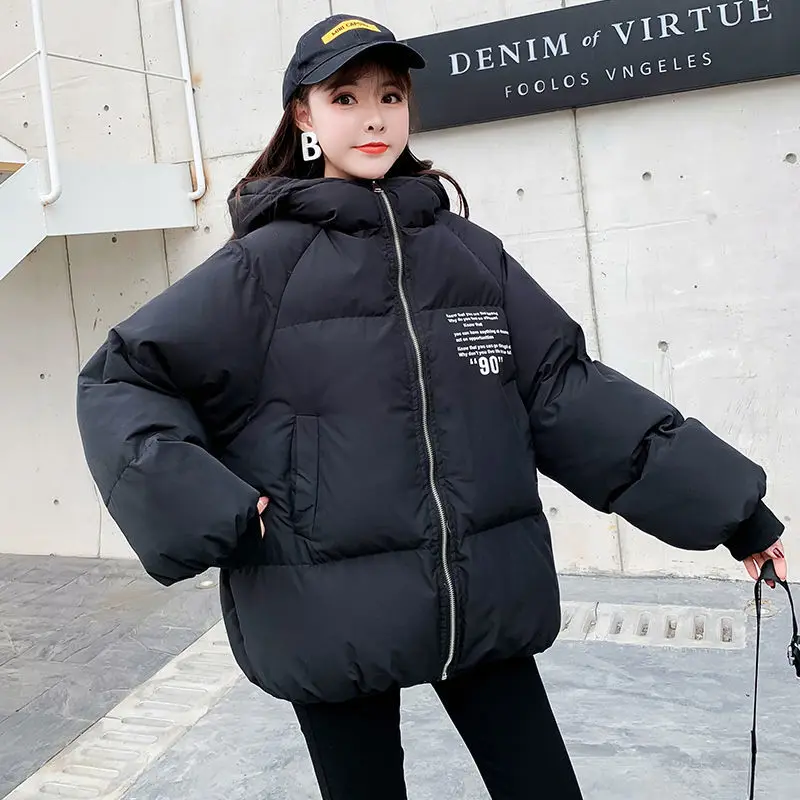 Women's Winter Coat Parka Warmth Hooded Padded Jacket Loose Wholesale Thick Top Jacket Fashion Solid Color New