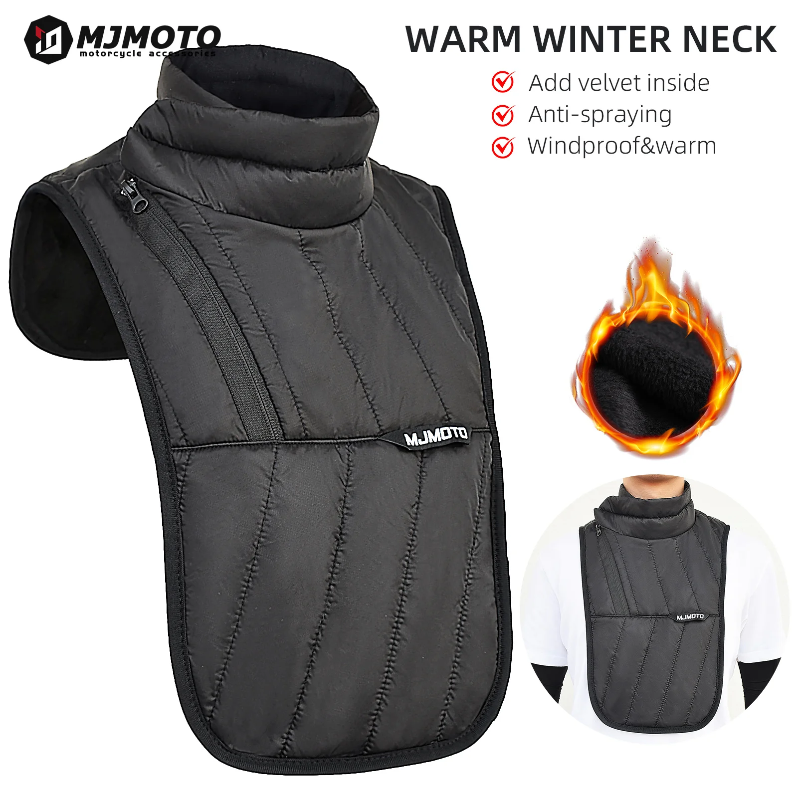 

Водонепроницаемый мотоциклетный термошарф на шею, ветрозащитный теплый нагрудник для защиты шеи, зимний воротник для мотоциклиста, Балаклава