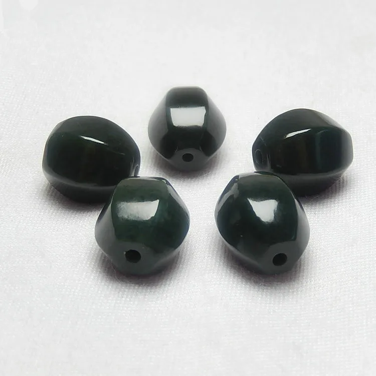 

Natural Hetian Green Jade Beads For Jewelry Making Diy Bracelet Necklace Real Chinese Xinjiang Nephrite Bucket Bead Accessorie
