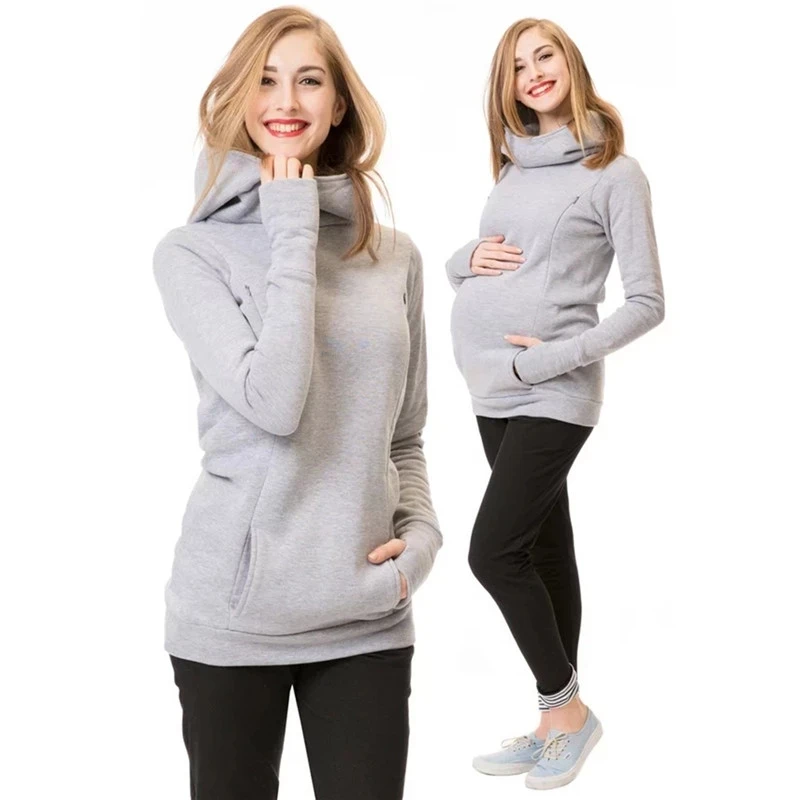 2023 Women's Autumn/Winter Sweater, Pregnant Women's Hooded Jacket Long Sleeve Hooded Sweater