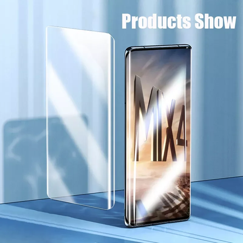 UV Tempered Glass For Xiaomi Mi MIX4 11 Ultra Pro Lite Screen Protector XiaoMi Note 10 No Round Hole Liquid Glue Full Cover