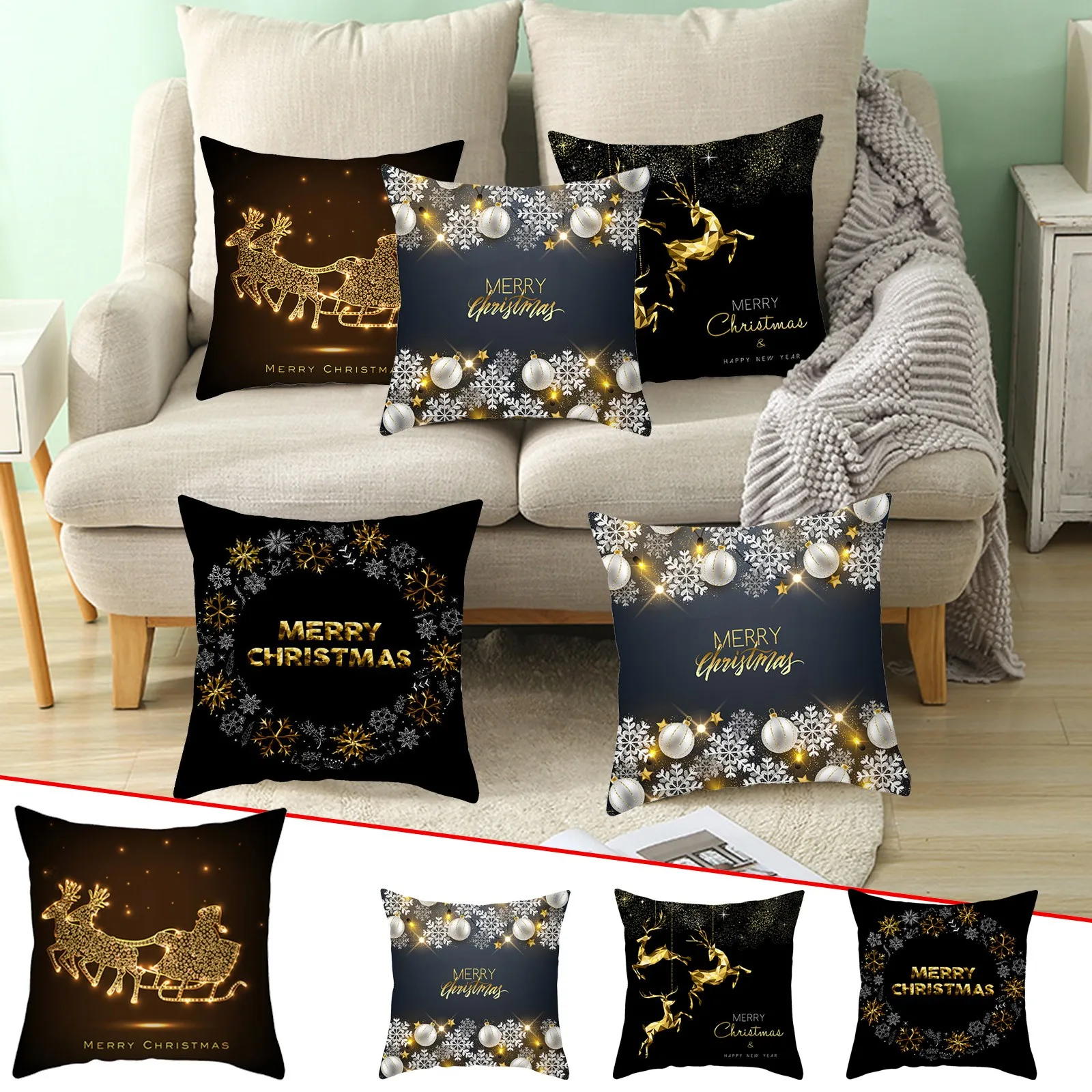 

Silk Standard Pillowcase Survived Cushion Christmas Home Cover Throw Family Pillow Couch Pillow Covers 22x22 Plaid Pillow Case