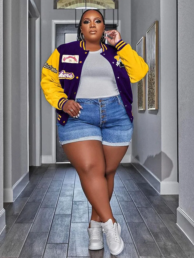 Plus Size Outwears Winter Baseball Jacket Women Top Coat External Clothing with Large Sizes Bomer Jacket Wholesale Dropshipping