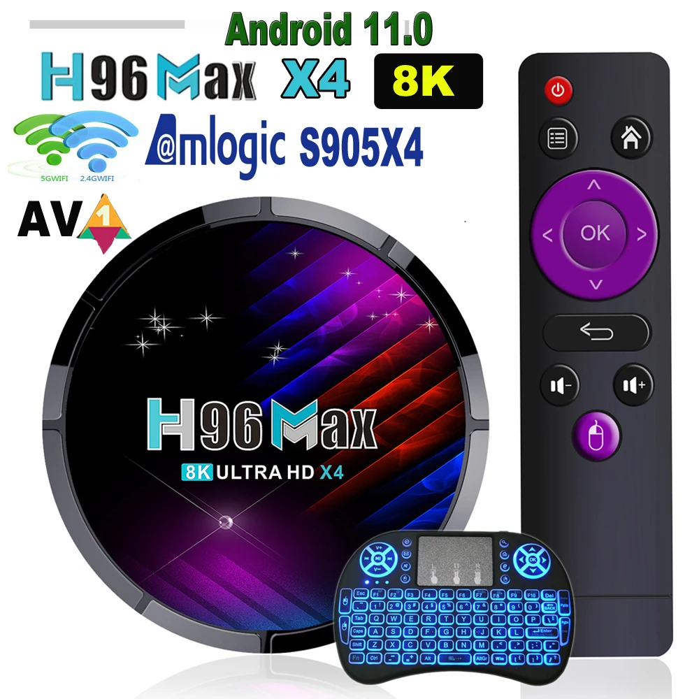 ТВ-приставка AV1 на Android 11 4 + 32/64 ГБ 2 4G |