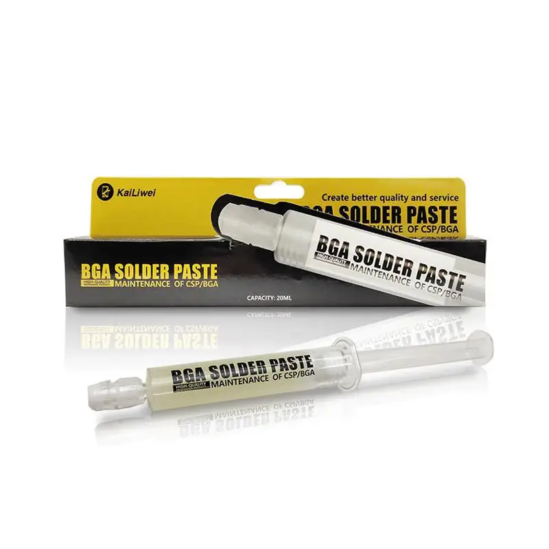

Kailiwei 20 мл Бессвинцовая Экологически чистая паяльная паста CSP/ BGA для телефона PCB BGA ремонтный инструмент для электроники сварочный флюс