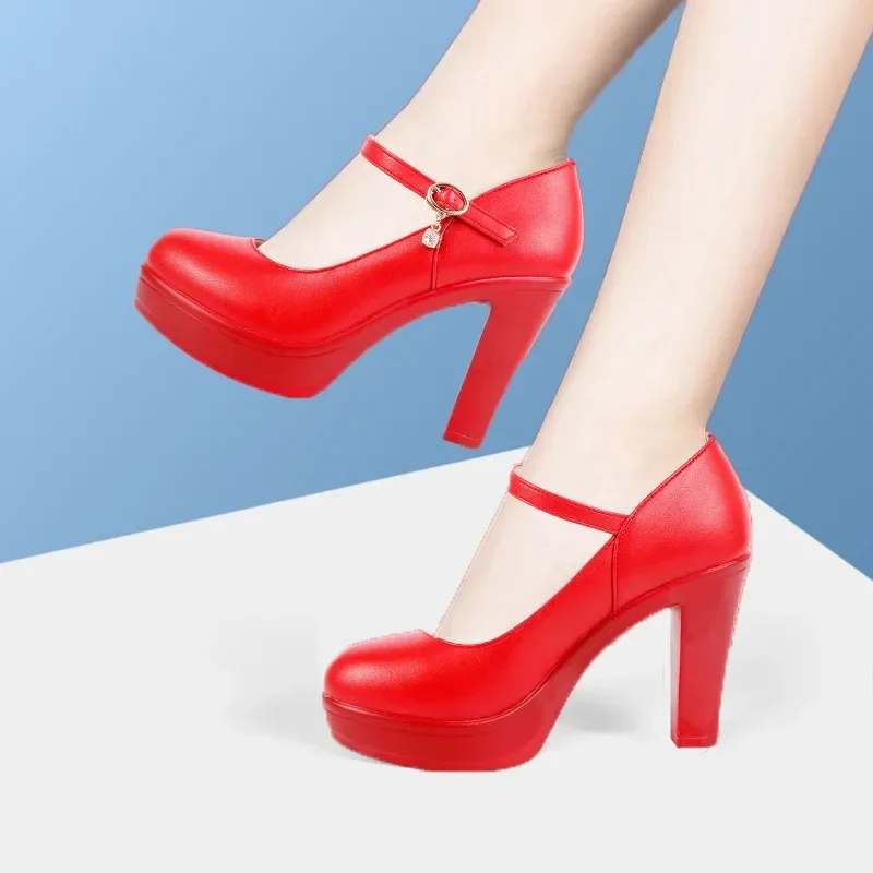 Женские туфли-лодочки на платформе с толстой подошвой 4 цвета