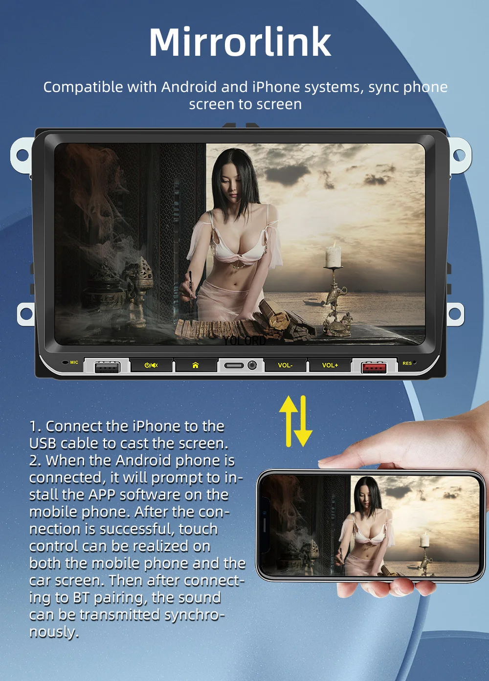 Автомобильный радиоприемник Volkswagen 2Din 9-дюймовый мультимедийный плеер с