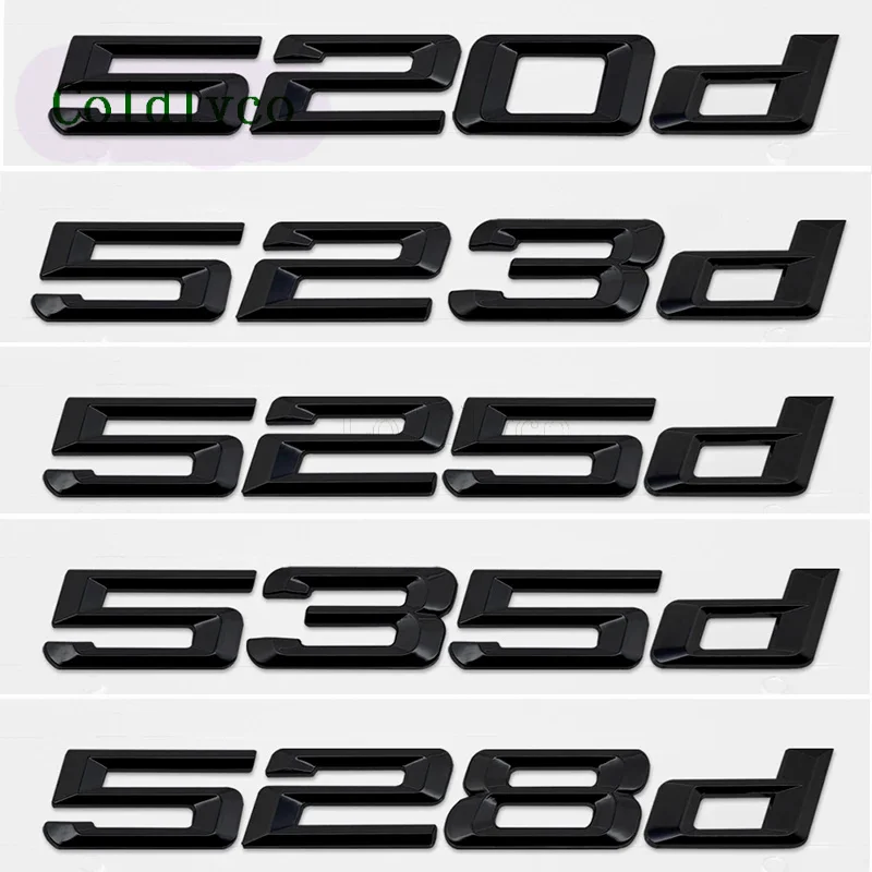 Глянцевый черный номер буквы 520d 525d 528d 530d 535d 540d эмблема наклейка