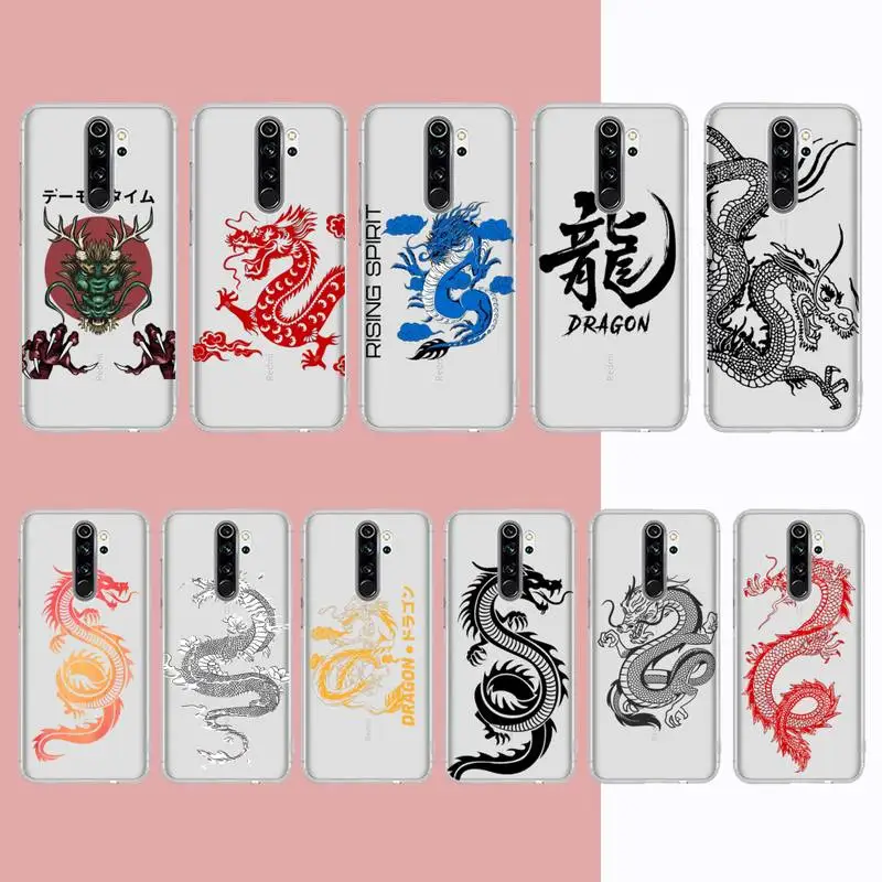 

Japanese dragon Phone Case for Samsung A51 A52 A71 A12 for Redmi 7 9 9A for Huawei Honor8X 10i Clear Case