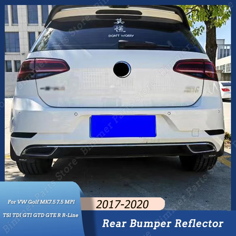 

For Volkswagen VW Golf MK7.5 MPI TSI TDI GTI GTD GTE R R-Line 2017-2020 Gloss Black Rear Bumper Honeycomb Reflector ABS Parts