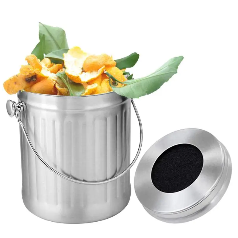 

Compost Bin Kitchen Counter Compost Bin For Kitchen Countertop Rust Proof Composter Indoor Non-Smell Filters Compost Container