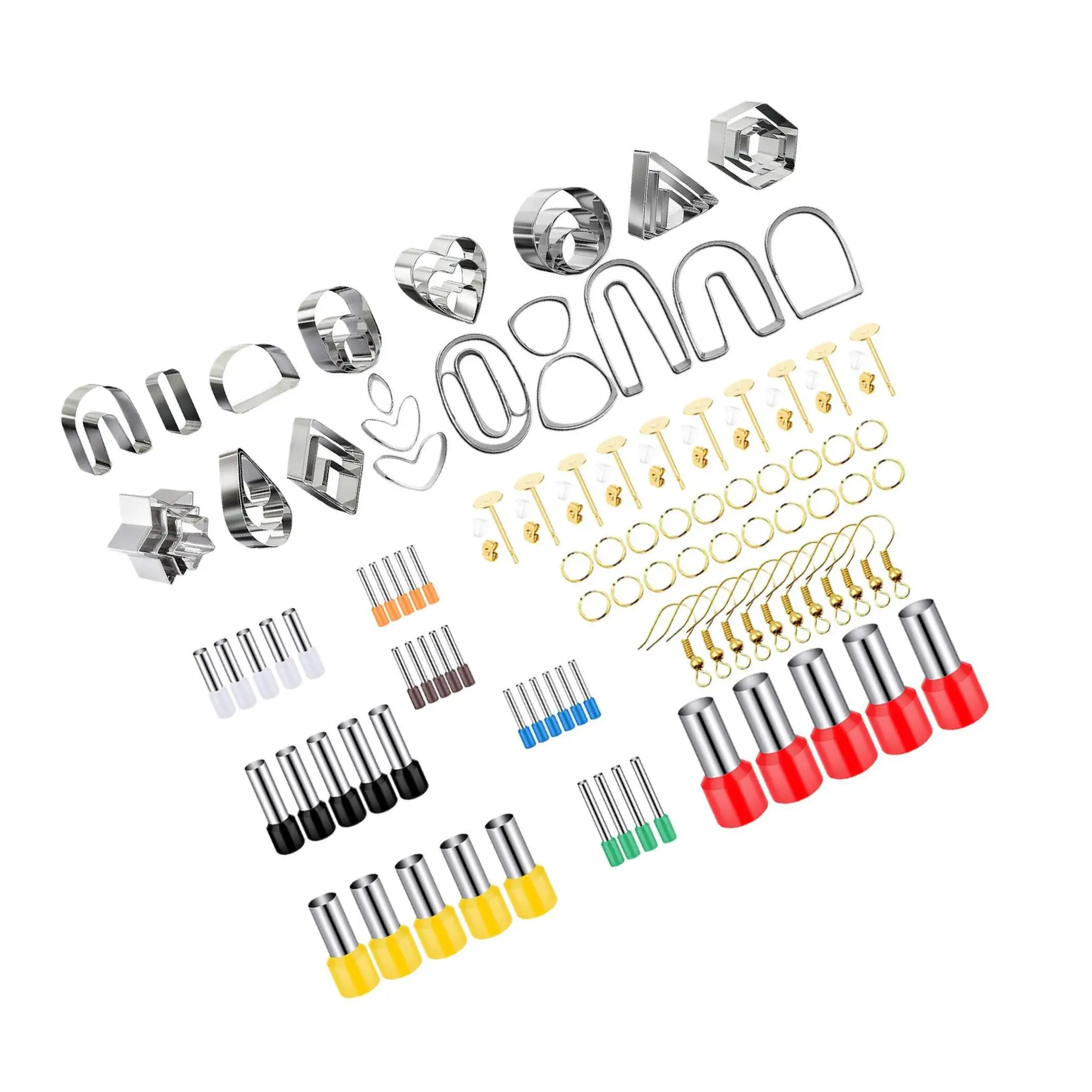 

126x Polymer Clay Cutters with Earrings Accessories Jewelry Making Handmade