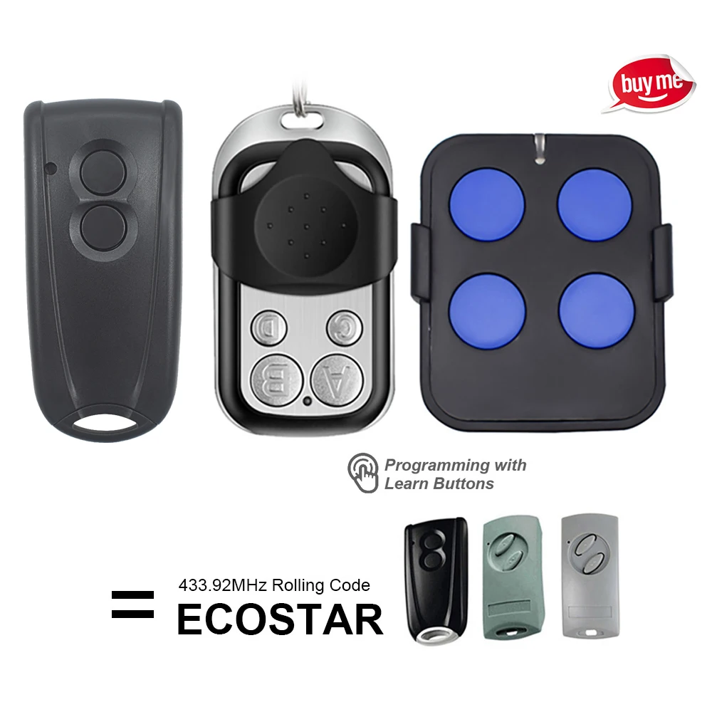 

3 Styles HORMANN ECOSTAR RSE2 RSC2 Garage Door Remote Opener 433 MHZ Rolling Code Compatible Motor Liftronic 500 700 800