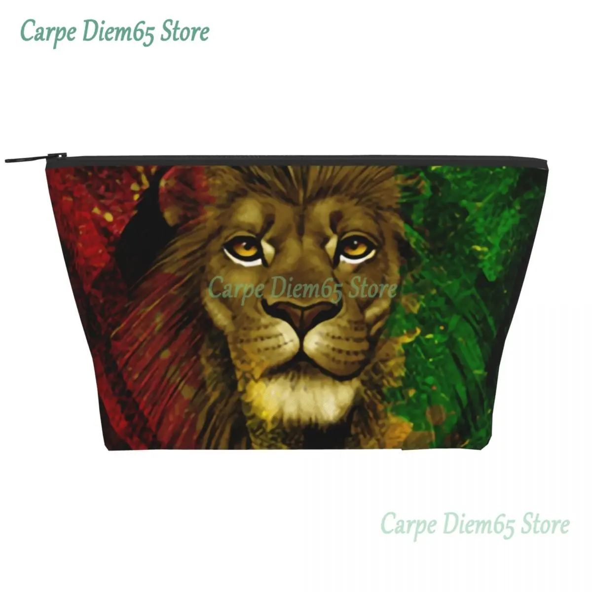 

Kawaii Jamaican Rasta Lion Travel Toiletry Bag Women Jamaica Rastafarian Reggae Makeup Cosmetic Bag Beauty Storage Dopp Kit