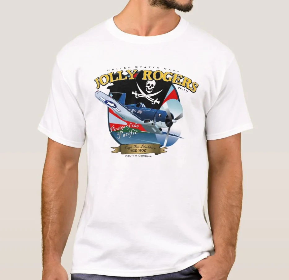 

Navy Jolly Rogers VF-17 Pirate Flag F4U Corsair Fighter T-Shirt. Summer Cotton Short Sleeve O-Neck Mens T Shirt New S-3XL