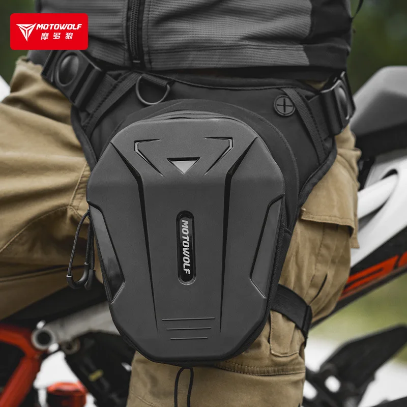 

Motorcycle Hard Shell Bag Motorcycle Leg Bag Expandable Crossbody Bag/Chest Bag/Waist Bag Motorcycle Side Bag hip Motorcycle Bag