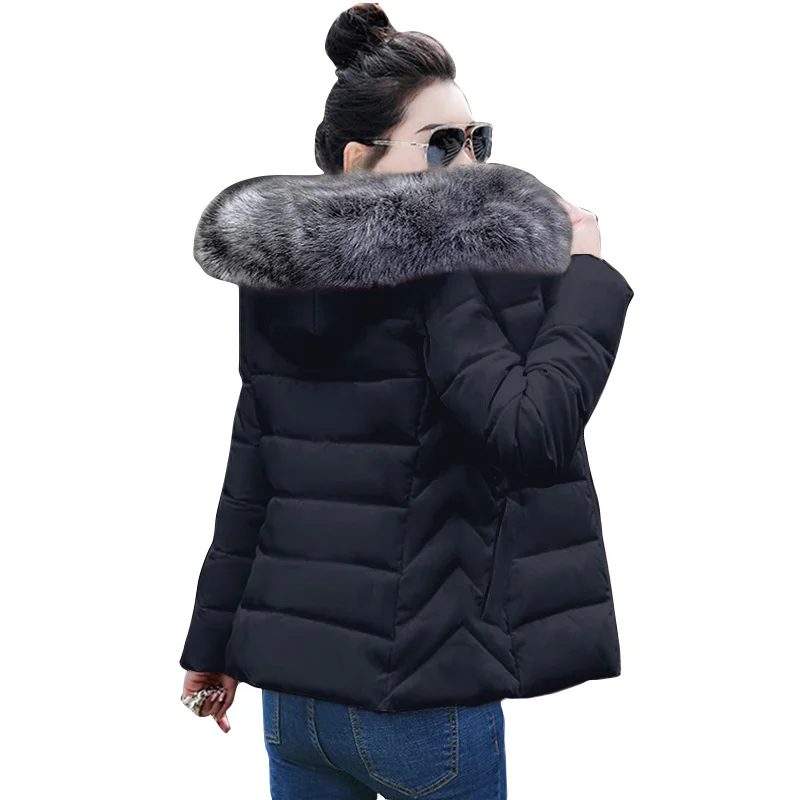 

Женская теплая зимняя куртка со съемным искусственным мехом 2023 модное женское зимнее пальто с капюшоном пуховое хлопковое пальто большого размера 6XL Женское пальто