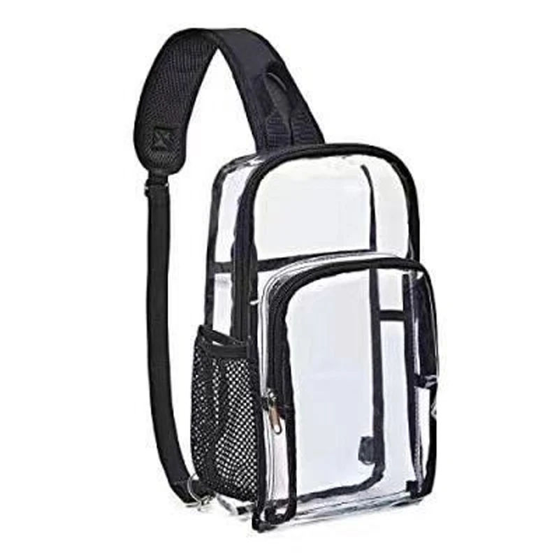 Men's Transparent Chest Bag PVC Waterproof Sports Fitness Hip-Hop Crossbody Pack Women Shoulder Bags Street Trend Fashion New