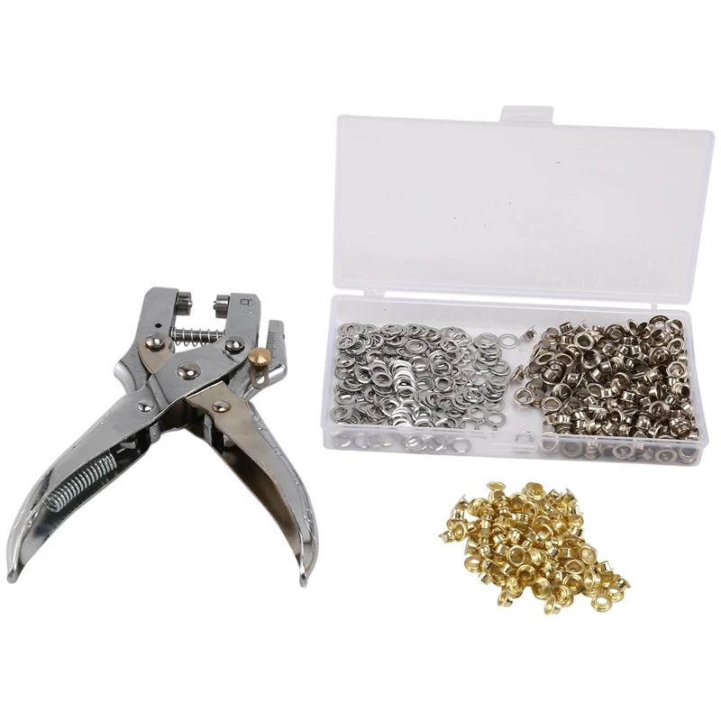 

Grommet Eyelet 3/16 Inch Eyelet With 200 Eyelets Easy Press Hollow Grommet Eyelet Setting Tools For Card Paper Leather