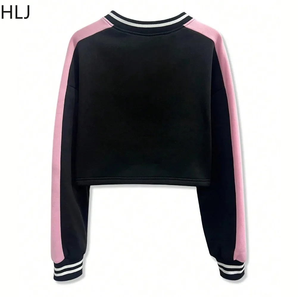 HLJ Модная уличная одежда для женщин Укороченный топ с длинными рукавами и