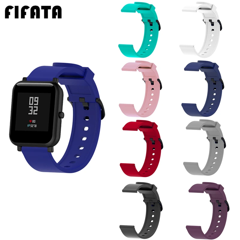 

Мягкий силиконовый браслет для смарт-часов FIFATA для Huami Amazfit Bip/GTS/Polar Ignite/Garmin Vivoactive 3, сменный ремешок 20 мм