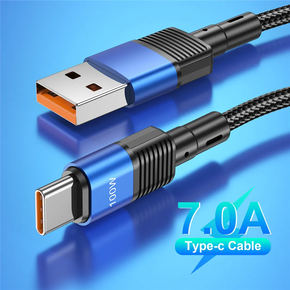 

UKGO 100W 7A USB A To Type C Cable PD Fast Charging Charger Cable Data Cord For Macbook Huawei Xiaomi POCO Samsung USB-C Cable