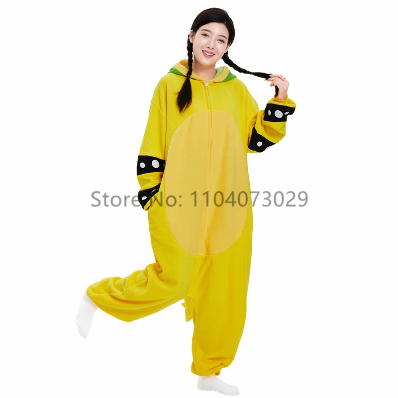 Фото Onesieshow пижамы кигуруми с животными, комбинезоны на Хэллоуин для взрослых, желтая пижама с героями мультфильмов, карнавальный костюм для вечеринки, женская домашняя одежда №3
