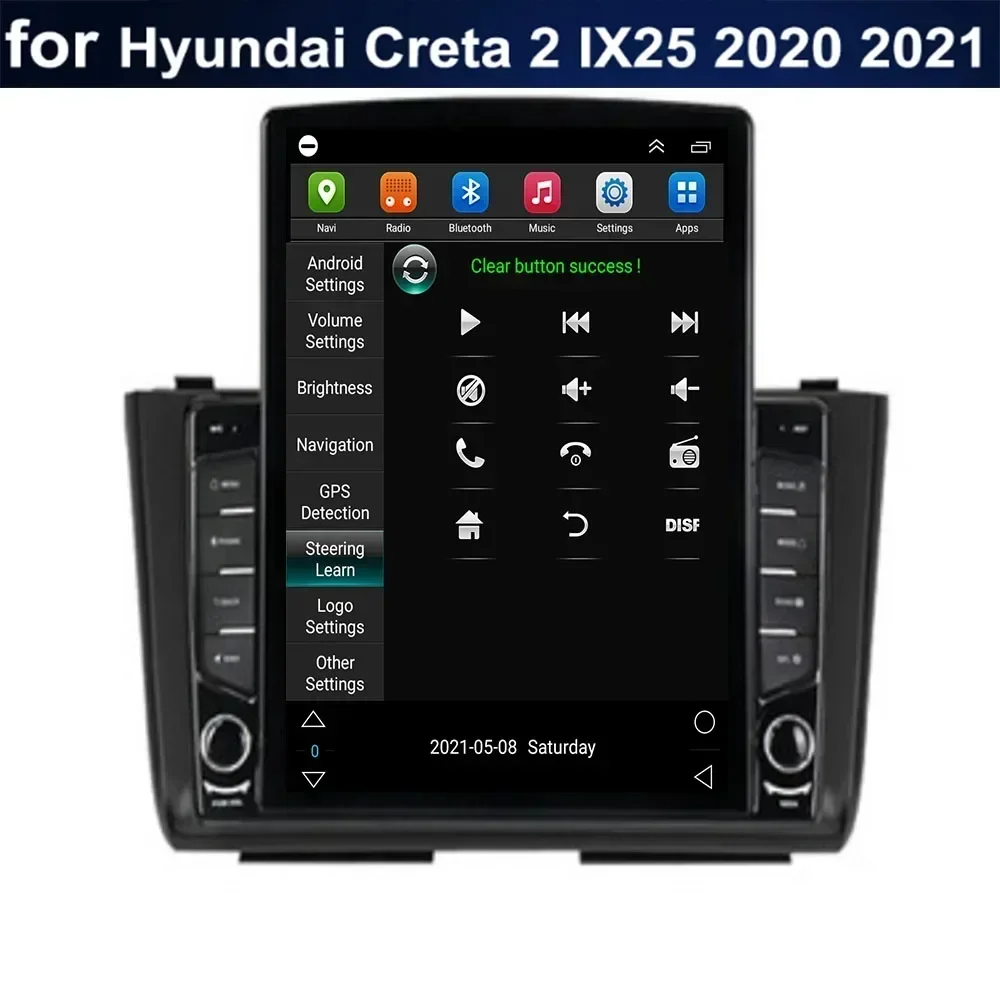 For Tesla Style 2Din Android 13 Car Radio Hyundai Creta 2 IX25 2020-2023-2035 Multimedia Video Player GPS Stereo Carplay DSP