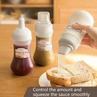 transparent plastic squeeze sauce bottle with lids for ketchup salad dressing sauce bottle leakproof flexible bottle body fping