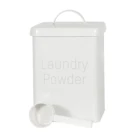 Домашнее водонепроницаемое металлическое кухонное портативное герметичное хранилище с крышкой для ванной комнаты Оловянное моющее средство с ложкой большая емкость коробка стиральный порошок