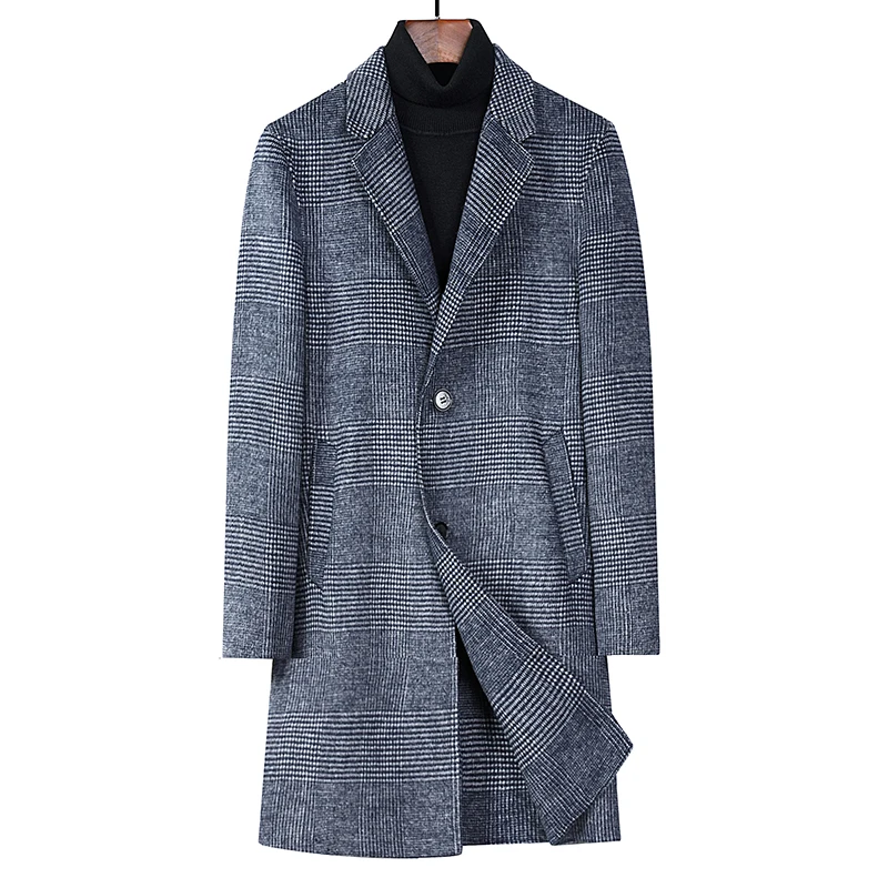 

2023 New Large-size Men's Fashion Wool Sai Business Korean Version of The Trend Casual 100 Fit British Style Wool Wool Overcoat