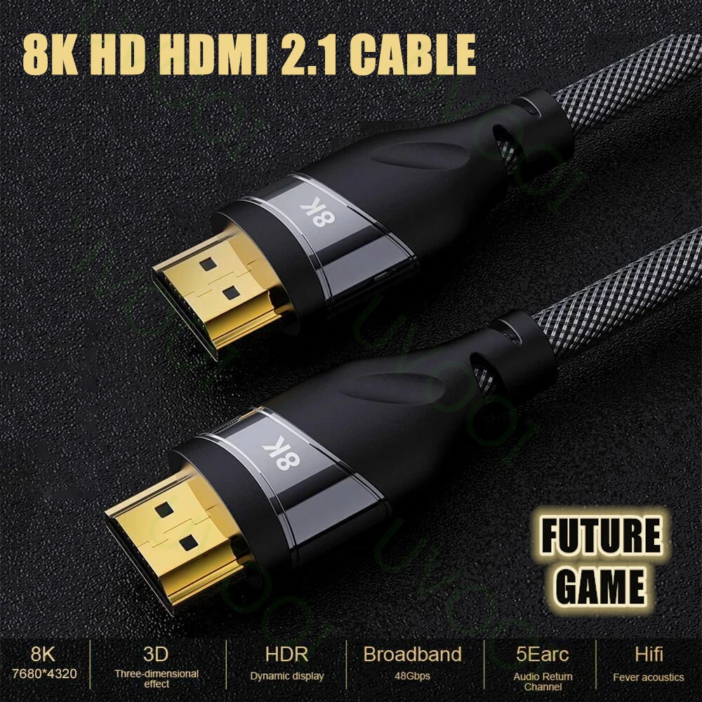 

Совместимый кабель UVOOI 8K HDMI 48 Гбит/с 8K @ 60 Гц 4K @ 120 Гц HDMI2.1 2,0 1,4 конвертер для проектора Nintendo Switch XBox PS5 HDTV