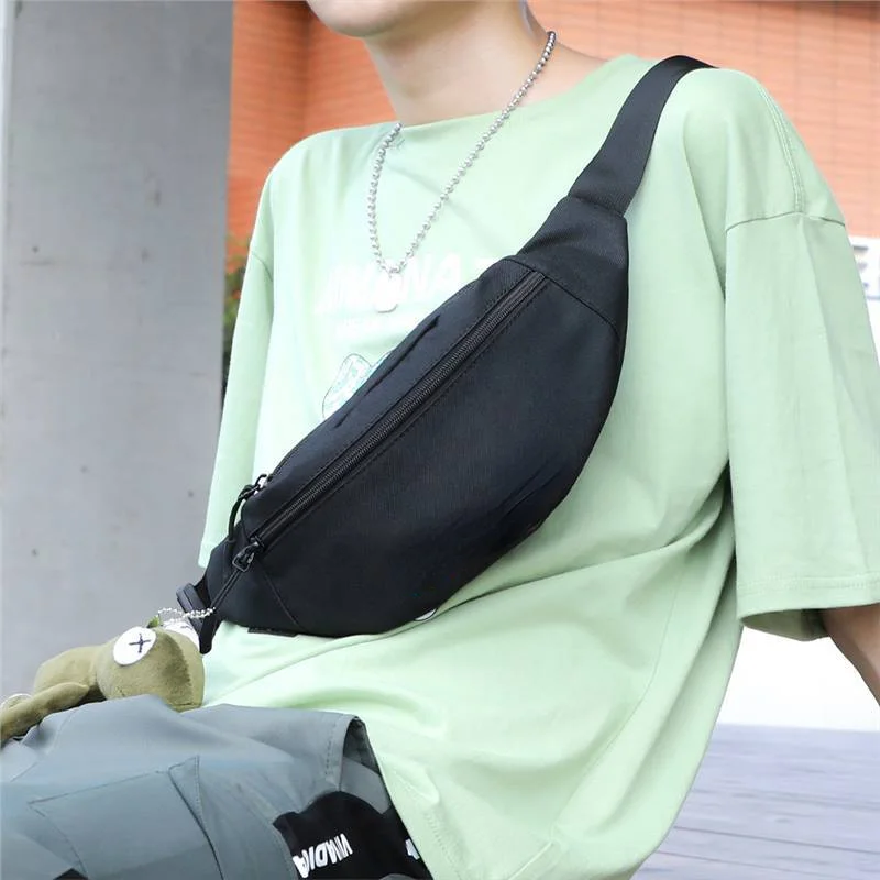 

Diagonal Cross Trend Small Waist Bag Casual Printing One Shoulder Outdoor Crossbody Black Chest Bag Motorcycle Accessories