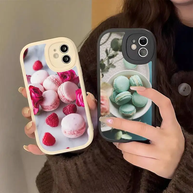 

Dessert ice cream Macaron Food Phone Case Hard Leather Phone Case for iPhone 13 12 Mini 11 14 Pro Max Xs X Xr 7 8 Plus 6 6s Se