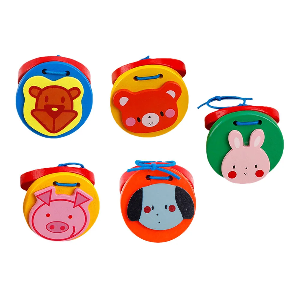 

5pcs Wood Castanet Playthings Fun Early Educational Toys Toys for Children