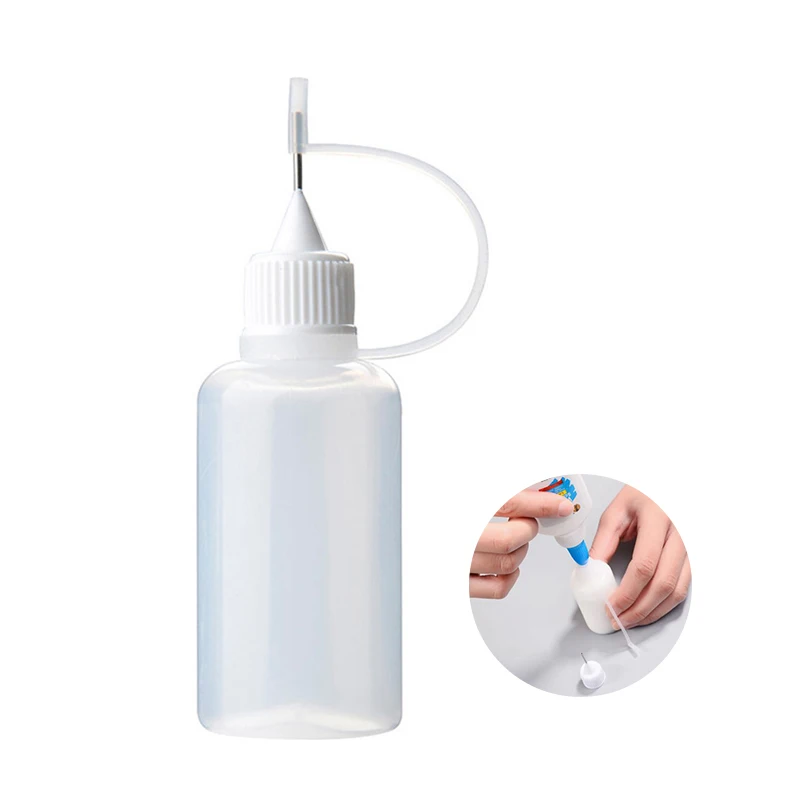 

Reuse Transparent Plastic Bottle Squeeze Glue Applicator Paper Quilling Needle Tip Cap Silicone Loop Scrapbooking Craft Tools