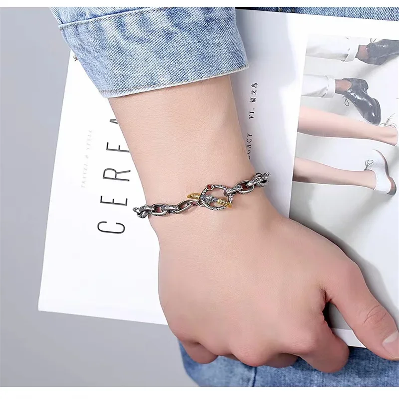 Мужской винтажный браслет из серебра S925 пробы с черепом шесть слов правда