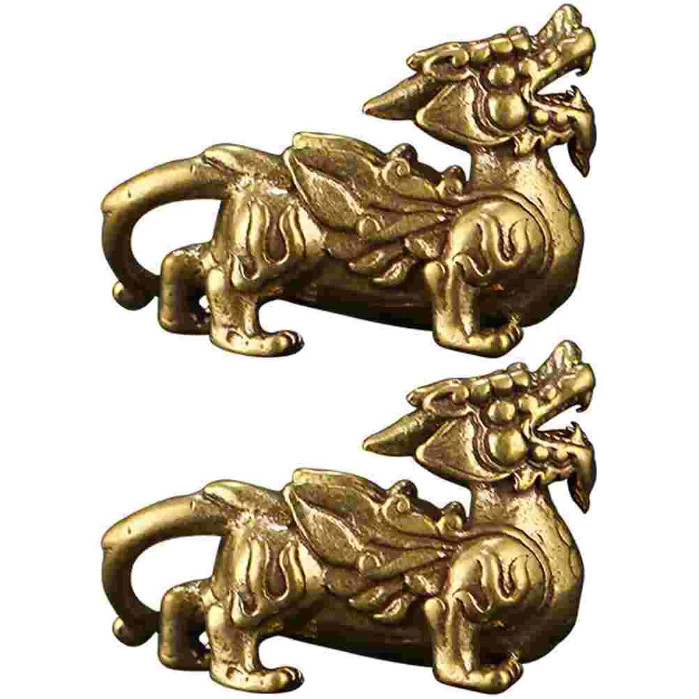 

Statuebrass Chinese Wealth Figurine Figurines Kylin Pi Yao Charms Lucky Prosperity Animal Sculpture Decor Ornament Statues