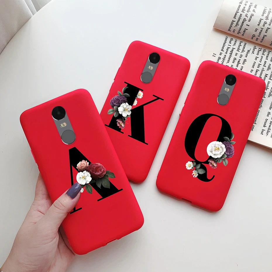 For Xiaomi Redmi Note 4 4X Case Monogram Letters Flower Soft Silicone Back Cover For Xiaomi Redmi Note 4X 4 X Note4X Phone Cases