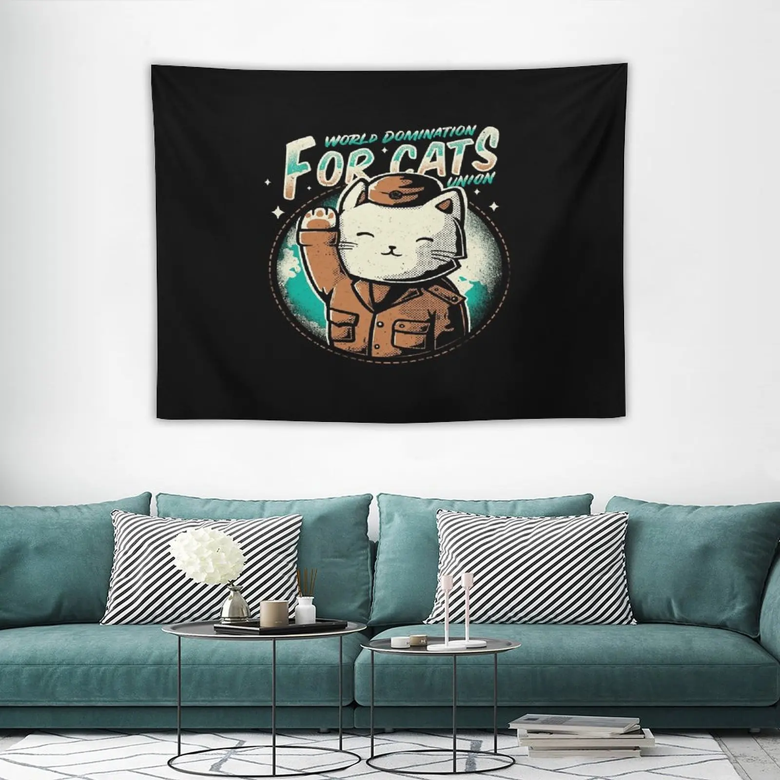 

Aesthetic World Domination For Cats Union Tapestry Bookshelves Bedroom Deco Room Decor Large Wall Mural