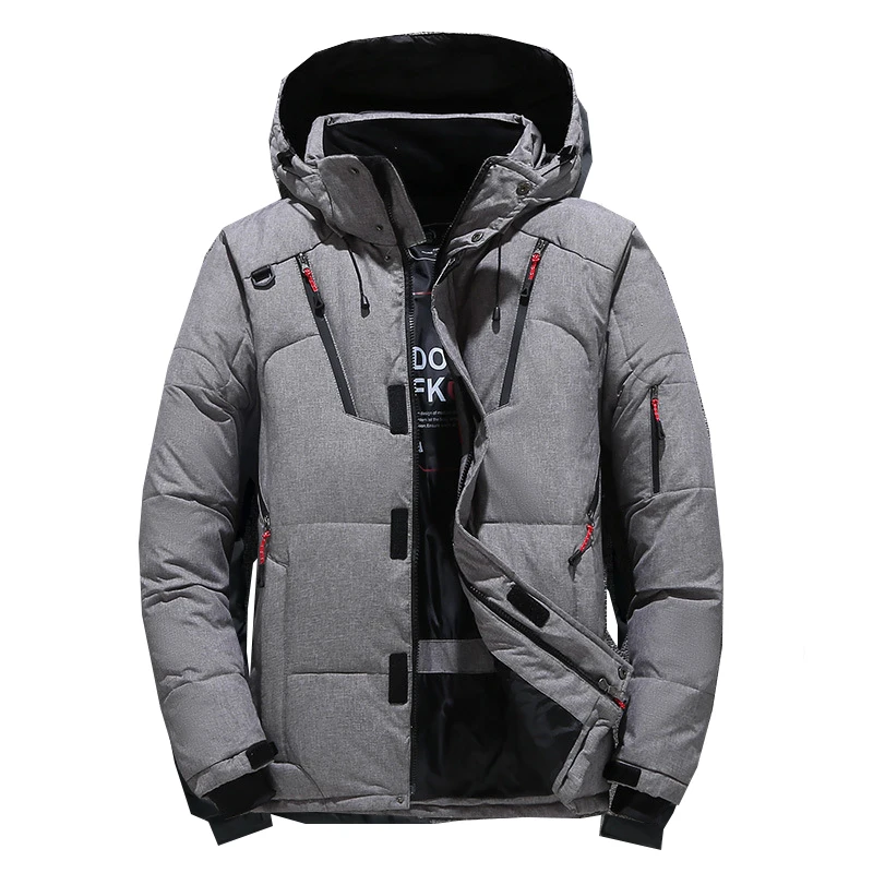White Duck Mens Coat Thick Down Jacket Snow Parkas Male Warm Hooded Windproof Winter Down Jacket Outerwear Mens Windbreakers